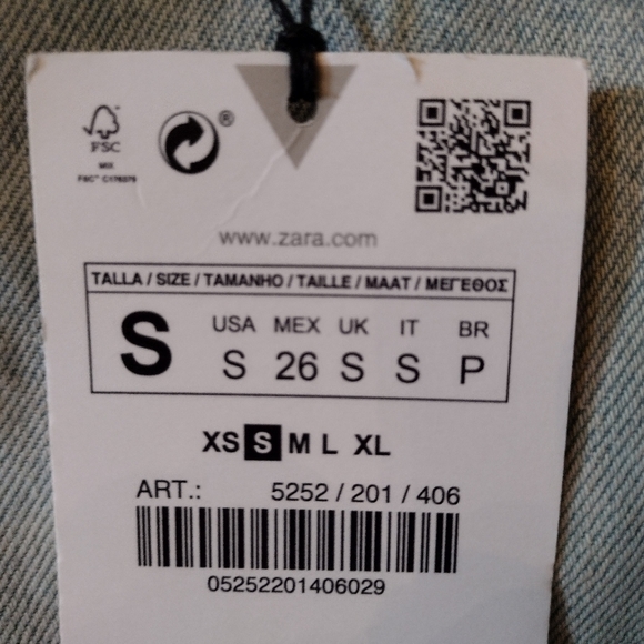 NWT Zara Denim Crop Cami Top Size Small - Picture 6 of 8